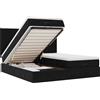 vidaXL Ottoman letto con materassi nero 180x200 cm velluto