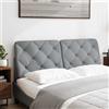 vidaXL Cuscino per testiera grigio chiaro 120 cm in tessuto