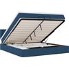 vidaXL Letto ottomano con materassi e LED Tessuto blu 200x200 cm