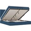 vidaXL Letto ottomano con materassi e LED Tessuto blu 200x200 cm