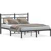 vidaXL Struttura letto senza materasso rovere Sonoma 137x190 cm materiale a base di legno
