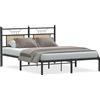 vidaXL Struttura letto senza materasso rovere Sonoma 140x190 cm materiale a base di legno