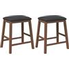 vidaXL Sgabelli da bar con cuscino 2 pz. Legno massiccio marrone in legno di gomma