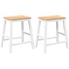 vidaXL Sgabelli da bar 2 pz. Legno massiccio bianco in legno di gomma