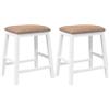 vidaXL Sgabelli da bar con cuscino 2 pz. Legno massiccio bianco in legno di gomma