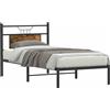 vidaXL Struttura letto senza materasso rovere fumé 75x190 cm materiale a base di legno