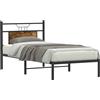 vidaXL Struttura letto senza materasso rovere affumicato 80x200 cm materiale a base di legno