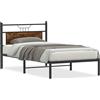 vidaXL Struttura letto senza materasso rovere affumicato 100x190 cm materiale a base di legno