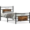 vidaXL Struttura letto senza materasso rovere fumé 90x190 cm materiale a base di legno