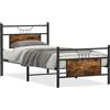 vidaXL Struttura letto senza materasso in rovere fumé 90x200 cm Materiale a base di legno