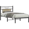 vidaXL Struttura letto senza materasso rovere Sonoma 75x190 cm materiale a base di legno