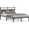 vidaXL Rete da letto senza materasso in rovere marrone 120x200 cm Materiale a base di legno