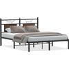 vidaXL Struttura letto senza materasso Rovere marrone 140x200 cm Materiale a base di legno