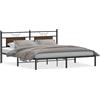 vidaXL Struttura letto senza materasso effetto rovere marrone 183x203 cm