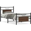 vidaXL Struttura letto senza materasso rovere marrone 80x200 cm Materiale a base di legno