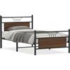 vidaXL Struttura letto senza materasso in rovere marrone 100x200 cm Materiale a base di legno