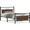 vidaXL Struttura letto senza materasso effetto rovere marrone 107x203 cm