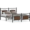 vidaXL Struttura letto senza materasso Rovere marrone 150x200 cm Materiale a base di legno