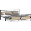 vidaXL Letto in metallo senza materasso rovere Sonoma 193x203 cm