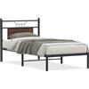 vidaXL Struttura letto senza materasso Rovere marrone 75x190 cm Materiale a base di legno