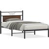 vidaXL Struttura letto senza materasso in rovere marrone 100x200 cm Materiale a base di legno