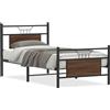 vidaXL Struttura letto senza materasso Rovere marrone 75x190 cm Materiale a base di legno