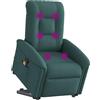 vidaXL Poltrona per massaggi con ausilio per l'assistenza in piedi in tessuto verde scuro