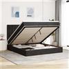 vidaXL Ottoman letto con materassi nero 160x200 cm velluto