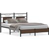 vidaXL Struttura letto senza materasso Rovere marrone 137x190 cm Materiale a base di legno