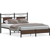 vidaXL Struttura letto senza materasso Rovere marrone 140x190 cm Materiale a base di legno