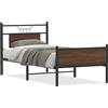 vidaXL Struttura letto senza materasso rovere marrone 90x190 cm materiale a base di legno