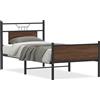 vidaXL Struttura letto senza materasso rovere marrone 90x200 cm Materiale a base di legno