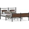 vidaXL Struttura letto senza materasso Rovere marrone 137x190 cm Materiale a base di legno