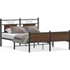 vidaXL Struttura letto senza materasso Rovere marrone 140x200 cm Materiale a base di legno