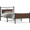 vidaXL Struttura letto senza materasso Rovere marrone 100x190 cm Materiale a base di legno