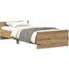vidaXL Struttura letto senza materasso rovere Artisan 75x190 cm materiale a base di legno