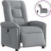 vidaXL Poltrona relax elettrica in tessuto grigio chiaro