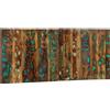 vidaXL Testiera multicolore 120 cm in legno massiccio antico