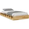vidaXL Letto in legno massiccio senza materasso 75x190 cm in legno di quercia