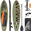 ECD Germany Gonfiabile Stand Up Paddle Board Makani, 320 x 80 x 15 cm, oliva, PVC, fino a 120 kg, accessori borsa per il trasporto con pompa