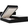 vidaXL Ottoman letto con materassi nero 180x200 cm velluto