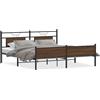 vidaXL Letto in metallo senza materasso effetto rovere marrone 180x200 cm