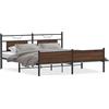 vidaXL Letto in metallo senza materasso effetto rovere marrone 183x213 cm