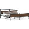 vidaXL Letto in metallo senza materasso effetto rovere marrone 200x200 cm