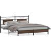vidaXL Struttura letto senza materasso rovere marrone 160x200 cm materiale a base di legno