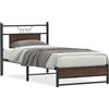 vidaXL Struttura letto senza materasso Rovere marrone 75x190 cm Materiale a base di legno
