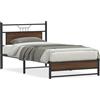 vidaXL Struttura letto senza materasso effetto rovere marrone 107x203 cm