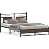 vidaXL Struttura letto senza materasso Rovere marrone 140x190 cm Materiale a base di legno