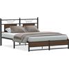 vidaXL Struttura letto senza materasso Rovere marrone 140x200 cm Materiale a base di legno