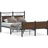 vidaXL Struttura letto senza materasso Rovere marrone 120x190 cm Materiale a base di legno
